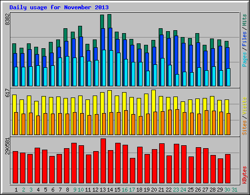 Daily usage for November 2013