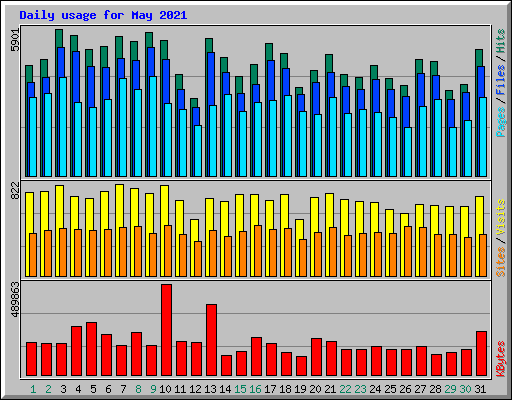Daily usage for May 2021