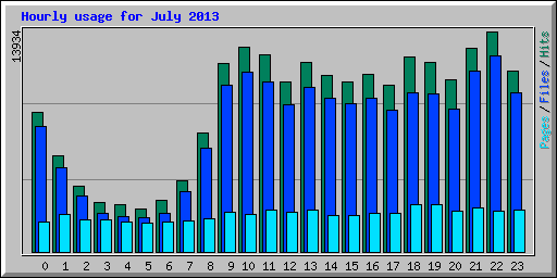 Hourly usage for July 2013