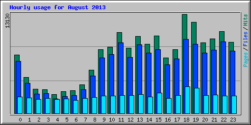 Hourly usage for August 2013
