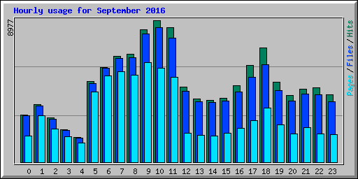 Hourly usage for September 2016