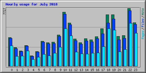 Hourly usage for July 2018