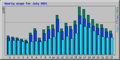 Hourly usage for July 2021
